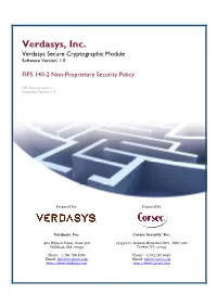 Verdasys FIPS VSEC Security Policy
