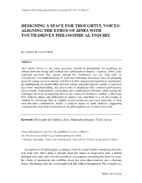 Aligning the Ethos of Zines with Youth-Driven Philosophical Inquiry