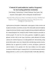 Control of Semiconductor Emitter Frequency by Increasing Polariton