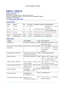 Curriculum Vitae IMRAN AHMAD