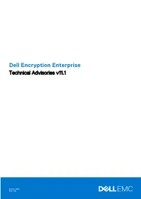 Dell Encryption Enterprise Technical Advisories V11.1