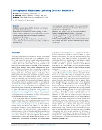 Developmental Mechanisms Controlling Cell Fate, Evolution Of