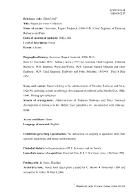 File and Item Level Description of the Rupert Scrivener Collection