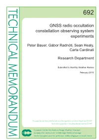 GNSS Radio Occultation Constellation Observing System Experiments