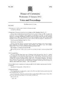 House of Commons Wednesday 25 January 2012 Votes and Proceedings