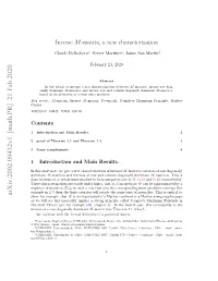 Inverse M-Matrix, a New Characterization