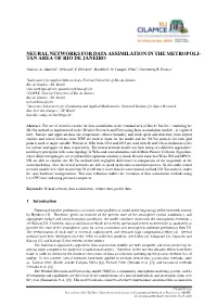 Neural Networks for Data Assimilation in the Metropoli- Tan Area of Rio De Janeiro