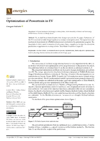 Optimization of Powertrain in EV