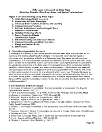 Page #1 References to Research on Micro Algae (Spirulina, Chlorella
