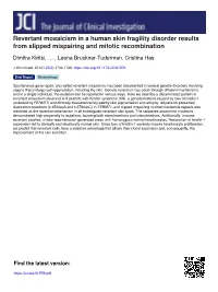 Revertant Mosaicism in a Human Skin Fragility Disorder Results from Slipped Mispairing and Mitotic Recombination