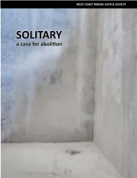 Solitary – a Case for Abolition