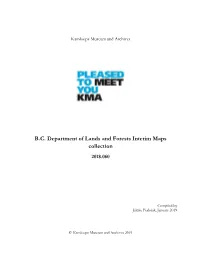 B.C. Department of Lands and Forests Interim Maps Collection 2018.060