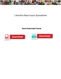 Libreoffice Base Import Spreadsheet