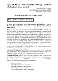 Special Notes and Students Learning Contents During Lock Down Period: Prepared By: Dr