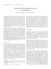 The Nares 2001 Geoscience Project: an Introduction