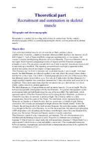 Theoretical Part Recruitment and Summation in Skeletal Muscle