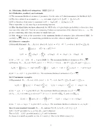 14. Maximum Likelihood Estimation: MLE (LM 5.2)