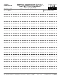 2020 Schedule O (Form 990 Or 990-EZ) 2020 Page 2 Name of the Organization Employer Identification Number