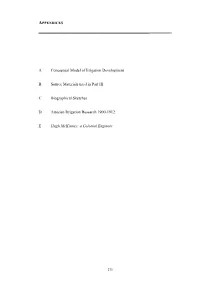 A Conceptual Model of Irrigation Development B Source Materials