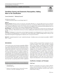 Hereditary Sensory and Autonomic Neuropathies: Adding More to the Classification