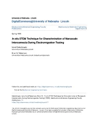 In Situ STEM Technique for Characterization of Nanoscale Interconnects During Electromigration Testing