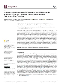 Influence of Substituents in Terephthalate Linker on The