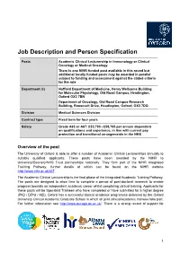 Job Description and Person Specification