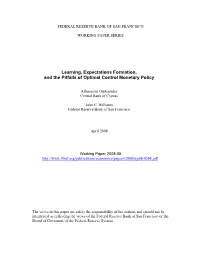 Learning, Expectations Formation, and the Pitfalls of Optimal Control Monetary Policy