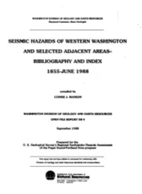 Open File Report 88-4. Seismic Hazards of Western