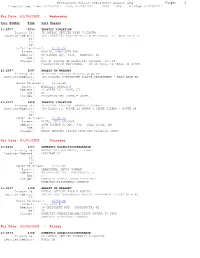 Page: 1 Dispatch Log From: 01/20/2021 Thru: 01/25/2021 0000 - 2359 Printed: 01/25/2021