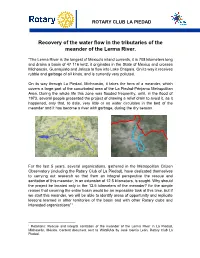 Recovery of the Water Flow in the Tributaries of the Meander of the Lerma River