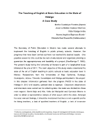 The Teaching of English at Basic Education in the State of Hidalgo