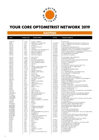 Your Core Optometrist Network 2019 Gauteng