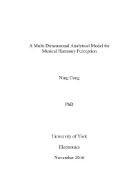 A Multi-Dimensional Analytical Model for Musical Harmony Perception