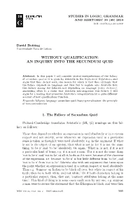 An Inquiry Into the Secundum Quid