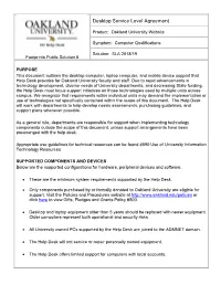 Desktop Service Level Agreement
