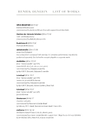 List of Works