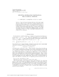 MULTIPLE ORTHOGONAL POLYNOMIALS for CLASSICAL WEIGHTS 1. Introduction in This Work We Consider Properties of Multiple Orthogonal