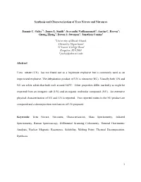 Synthesis and Characterization of Urea Nitrate and Nitrourea Jimmie C. Oxley ; James L. Smith ; Sravanthi Vadlamannati ; Austin