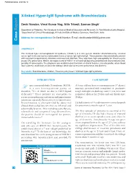X-Linked Hyper-Igm Syndrome with Bronchiectasis