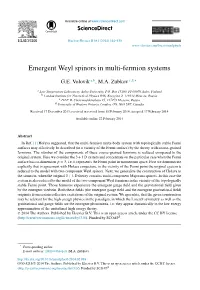 Emergent Weyl Spinors in Multi-Fermion Systems