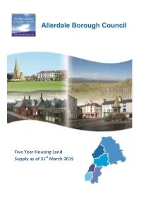 Five Year Housing Land Supply As of 31 March 2019