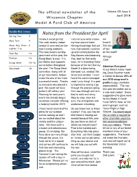Notes from the President for April Spring Tour 3 I Knew It Would Go Fast