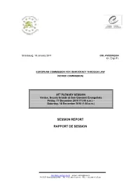 Session Report Rapport De Session