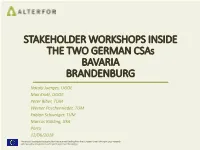 Stakeholder Workshop Inside the Two German Csas Bavaria