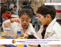 2018-2019 Scientists in School Program Catalogue