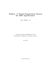 A Visual Organization System for MIT App Inventor