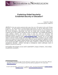 Explaining Global Secularity: Existential Security Or Education?