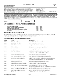 Naics 311615 – Poultry Processing