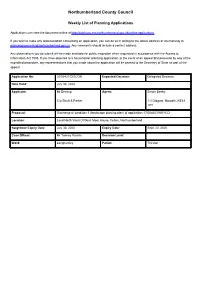 Weekly List of Planning Applications